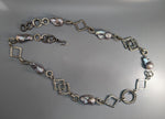 Large Link Sterling Silver Chain with Freshwater Pearl Necklace