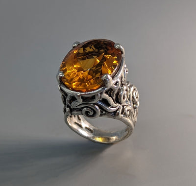 Citrine, Sterling Silver Ring