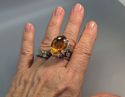 Citrine, Sterling Silver Ring