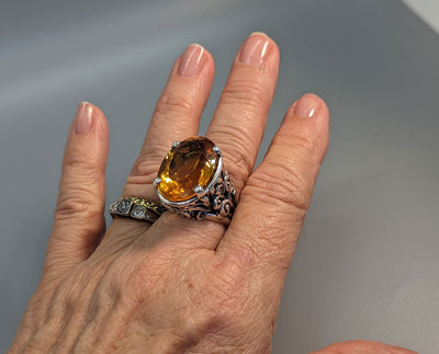 Citrine, Sterling Silver Ring