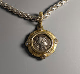 Athena Pamphylia, AR Drachm, 14kt Gold Reversible Pendant