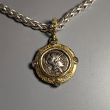 Athena Pamphylia, AR Drachm, 14kt Gold Reversible Pendant