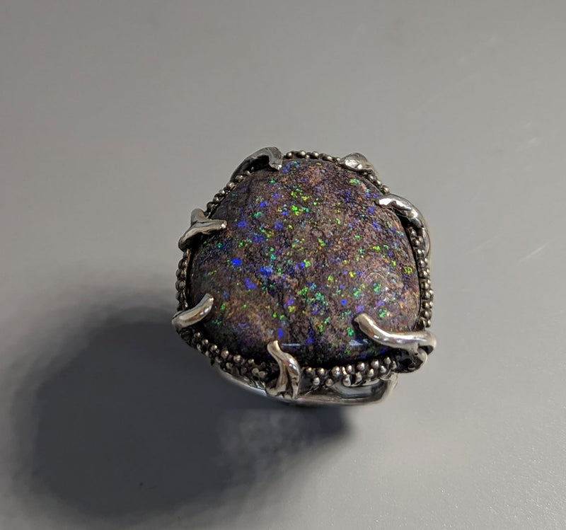 Yowah Boulder Opal Sterling Silver Ring