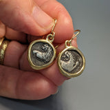 Lion, AR Hemidrachms, 14kt Gold Earrings