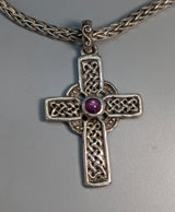Sterling Silver Celtic Cross with Ruby