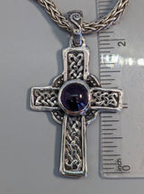 Amethyst in Sterling Silver Celtic Cross