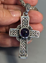 Amethyst in Sterling Silver Celtic Cross