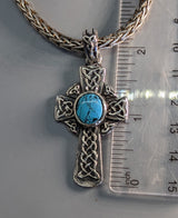 Turquoise in Sterling Silver Celtic Cross